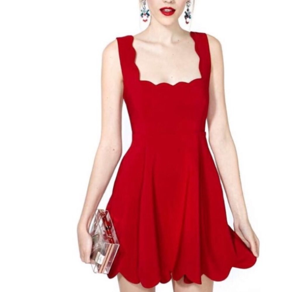 Scalloped mini dress